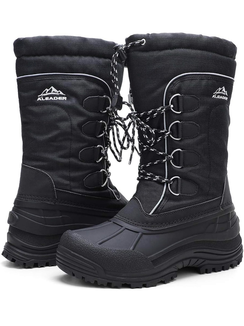 Aleader Black Insulated Snow Boots